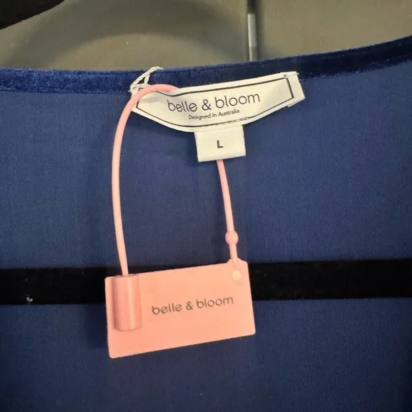 NWT Belle and Bloom Royal Blue Velvet Maxi Dress - Picture 7 of 8